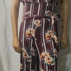 Minette‎ Floral Striped Jumpsuit Size XL